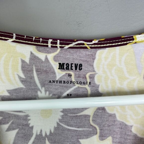 Anthropologie Maeve Floral Cinched Flutter Sleeve Top. Size Small Petite… - Picture 4 of 14